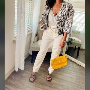 Zara Animal Print Blazer Jacket XS